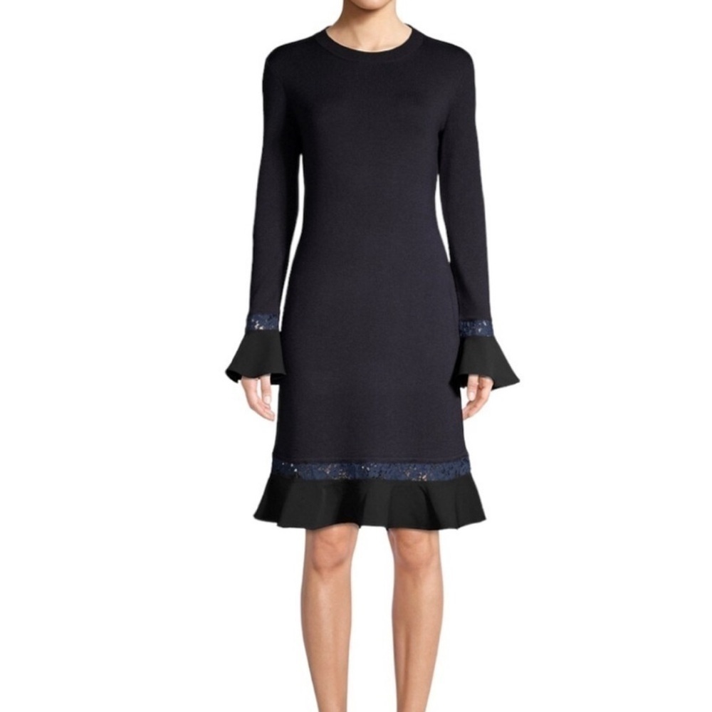 Tory Burch peplum Lace Trim Dress